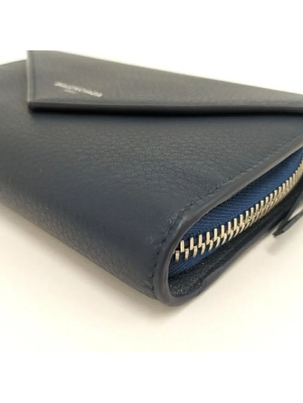 Balenciaga Paper Mani Bifold Wallet Leather Navy - Picture 4 of 10